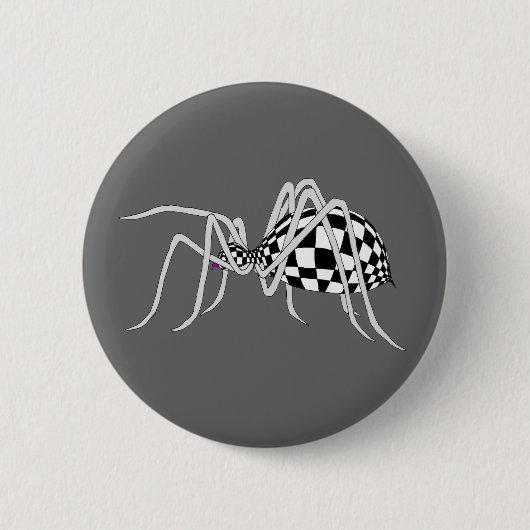 Karierte Spinne Button (Vorderseite)