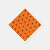 karierte Spinnen in Neonorange Serviette (Ecke)