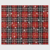Karierte Sterne auf Tartan Geschenkpapier (Flach)