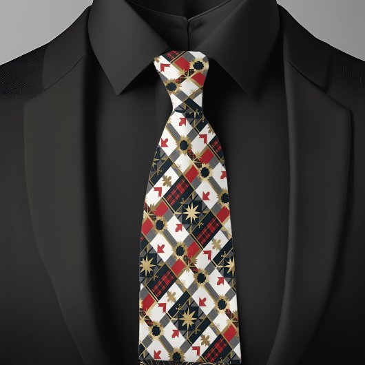 Karierte Sterne und Pfeile Krawatte