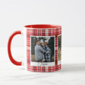 Karierte Stoffe in den Farben Rot und Weiß Fotos Tasse (Links)