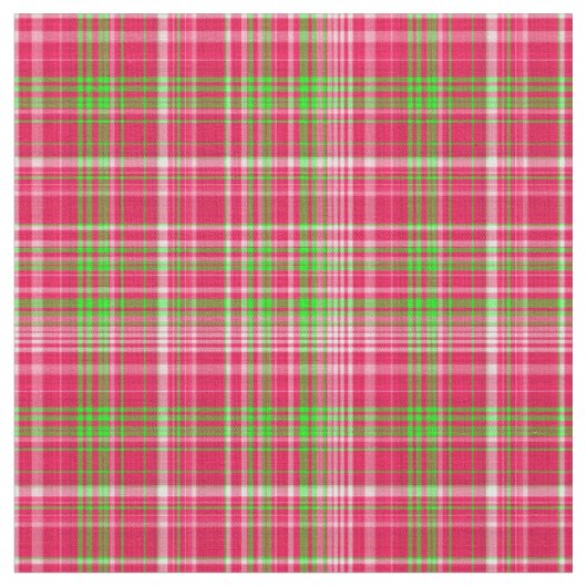 Karierte Stoffe-Neon Grün und Rosa 01 Stoff (Nahaufnahme)