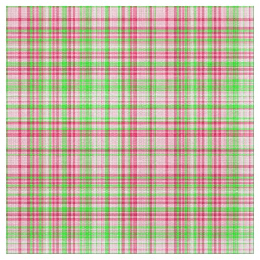 Karierte Stoffe-Neon Grün und Rosa 08 Stoff (Nahaufnahme)