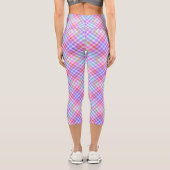 Karierte Stoffe Textur Rosa Streifen Muster-18848 Capri Leggings (Rückseite)