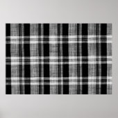 Karierte Stoffstruktur in weiß und schwarz Poster (Vorne)