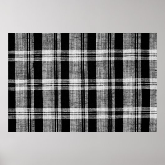 Karierte Stoffstruktur in weiß und schwarz Poster (Vorne)