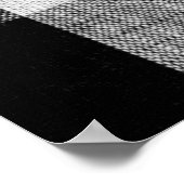 Karierte Stoffstruktur in weiß und schwarz Poster (Ecke)