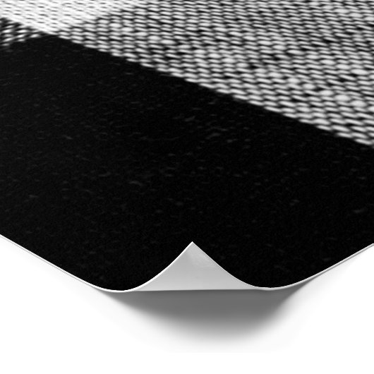 Karierte Stoffstruktur in weiß und schwarz Poster (Ecke)