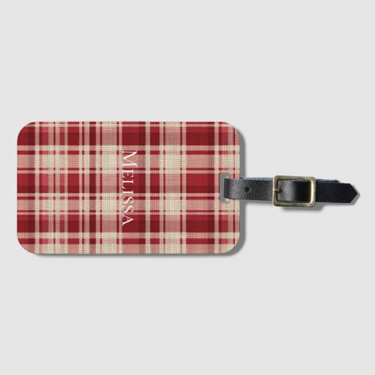 Karierte Streifen Gepäckanhänger (Vorderseite (Horizontal))