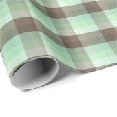 Karierte Streifen mit Minze Chocolate Chip Farbblo Geschenkpapier (Rolleneckpunkt)