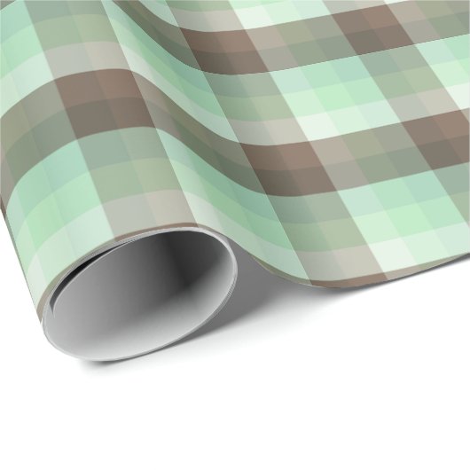 Karierte Streifen mit Minze Chocolate Chip Farbblo Geschenkpapier (Rolleneckpunkt)