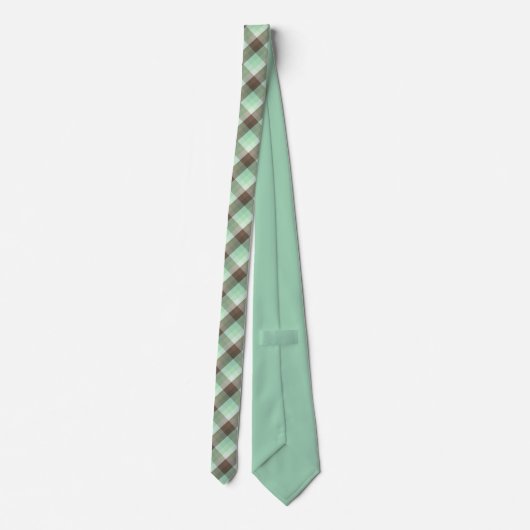 Karierte Streifen mit Minze Chocolate Chip Farbblo Krawatte (Rückseite)