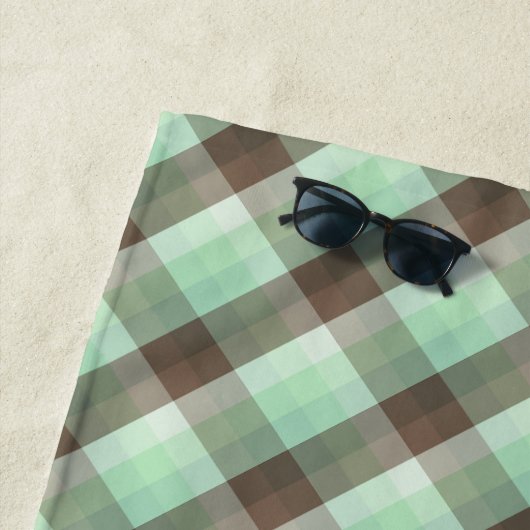 Karierte Streifen mit Minze Chocolate Chip Farbblo Strandtuch (Beispiel)