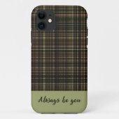 Karierte Streifen Muster iPhone Case (Rückseite)