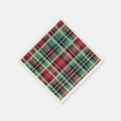 Karierte Streifen, rot grün Serviette (Ecke)