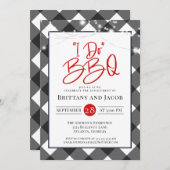 Karierte String-Leuchten I Do GRILLEN Verlobung Einladung (Vorne/Hinten)