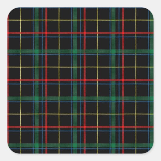 karierte Tartan-Aufkleber Quadratischer Aufkleber (Vorderseite)