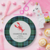 Karierte Tartan Crawfish Boil-Engagement-Partei Pappteller (Party)
