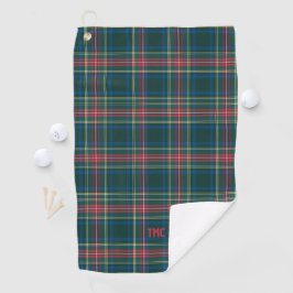 Karierte Tartan-Initialen Preppy Chic Zeitlos Golfhandtuch