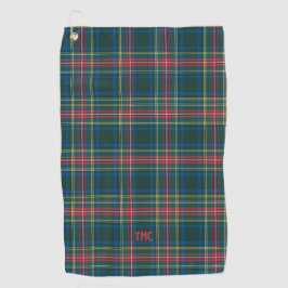 Karierte Tartan-Initialen Preppy Chic Zeitlos Golfhandtuch