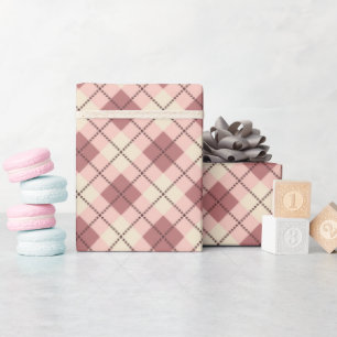 karierte Tartan karierte, beige-braune Textur Geschenkpapier