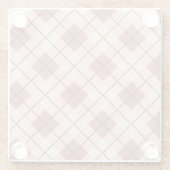 karierte Tartan karierte, beige-braune Textur Glasuntersetzer (Rückseite)