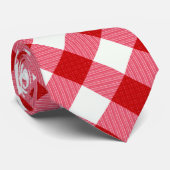 karierte Tartan karierte klassische rote weiße Tex Krawatte (Gerollt)