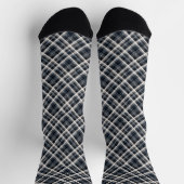 karierte Tartan karierte Schwarz-weiße Textur Socken (Oben)