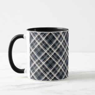 karierte Tartan karierte Schwarz-weiße Textur Tasse