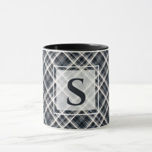 karierte Tartan-Karo-Klassiker Schwarz-Weiß-Textur Tasse
