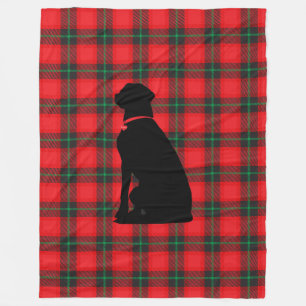 Karierte Tartan Red Black Pattern Dog Liebe kompri Fleecedecke