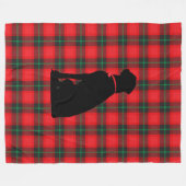Karierte Tartan Red Black Pattern Dog Liebe kompri Fleecedecke (Vorderseite (Horizontal))