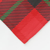 Karierte Tartan Red Black Pattern Dog Liebe kompri Fleecedecke (Ecke)