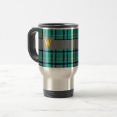 Karierte Tasse Blau und Orange (Vorderseite Links)