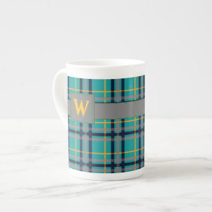Karierte Tasse für Blaue und Orange