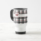 Karierte Tasse Schwarz-weiß und rot (Vorderseite Links)
