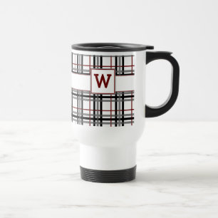 Karierte Tasse Schwarz-weiß und rot