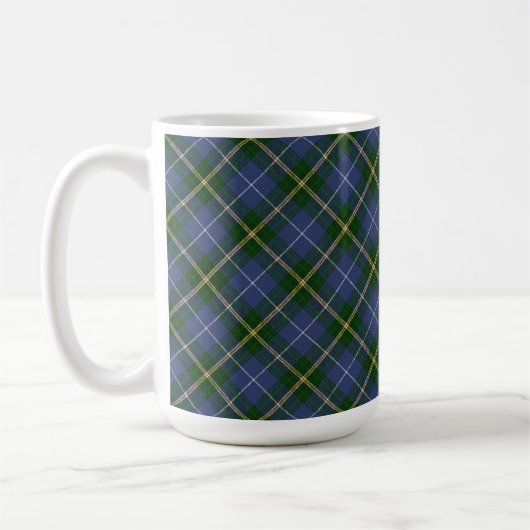Karierte Tasse von blauem und grünem Tartan (Links)