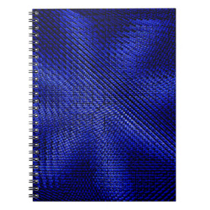 Karierte Textilien in Blau und Schwarz Notizblock