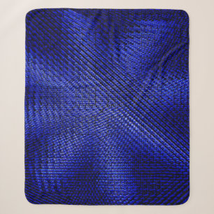 Karierte Textilien in Blau und Schwarz Sherpadecke