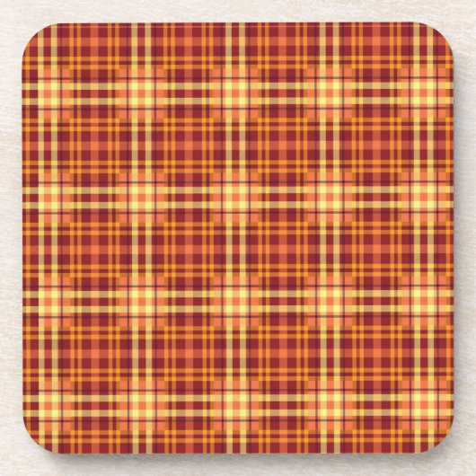 Karierte Textur Herbstmuster  Getränkeuntersetzer (Vorderseite)
