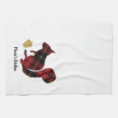 Karierte Textur Rot und Gold Eichhörnchen und Acor Geschirrtuch (Horizontal)