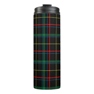 Karierte Textur Schwarzer Hintergrund-25774 Thermosbecher