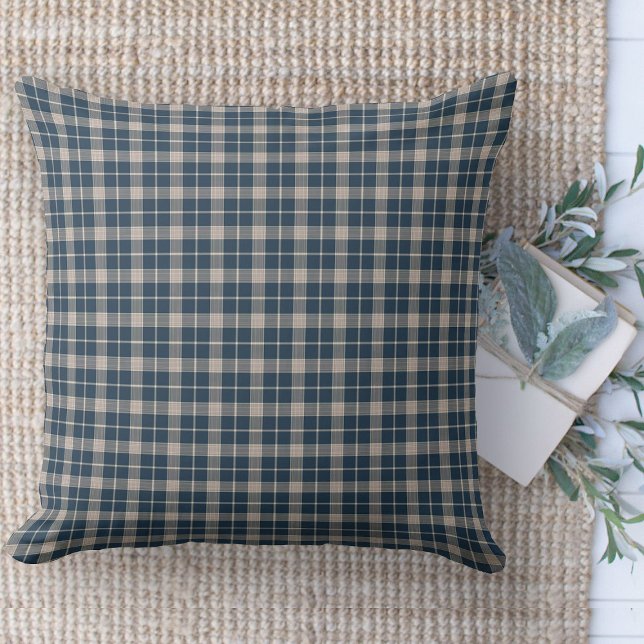 Karierte ThrowPillows | Decorative Kissen für Sofa (throw pillow farmhouse pillows country blue and beige gingham plaid throw pillow )