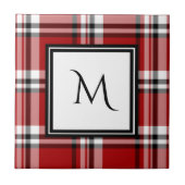 Karierte Tile der roten klassischen Monogramm-Kera Fliese (Vorderseite)