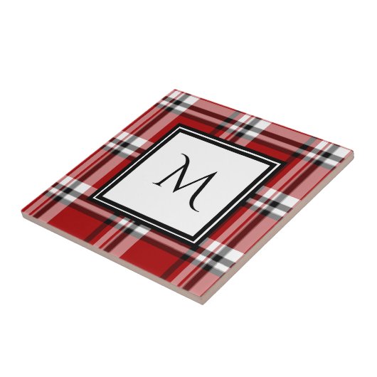 Karierte Tile der roten klassischen Monogramm-Kera Fliese (Seite)