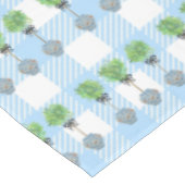 Karierte Topiaries Blue und White Ginger Jar Tischdecke (Schrägansicht)