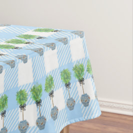 Karierte Topiaries Blue und White Ginger Jar Tischdecke