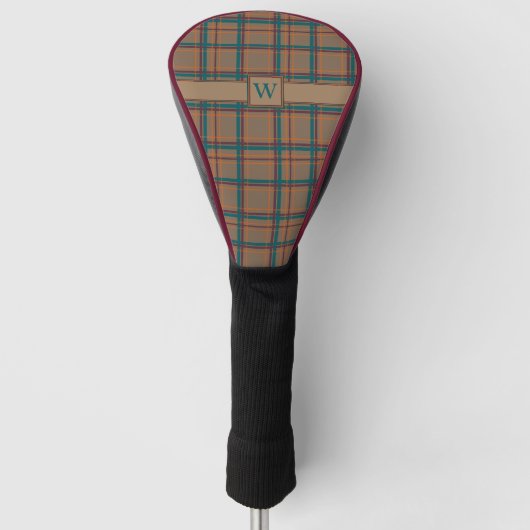 Karierte Treiberabdeckung für Herbst Golf Headcover (Vorderseite)