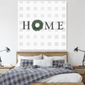 Karierte Typografie in Schwarz und Weiß Bauerndeko Leinwanddruck (Insitu (Schlafzimmer))